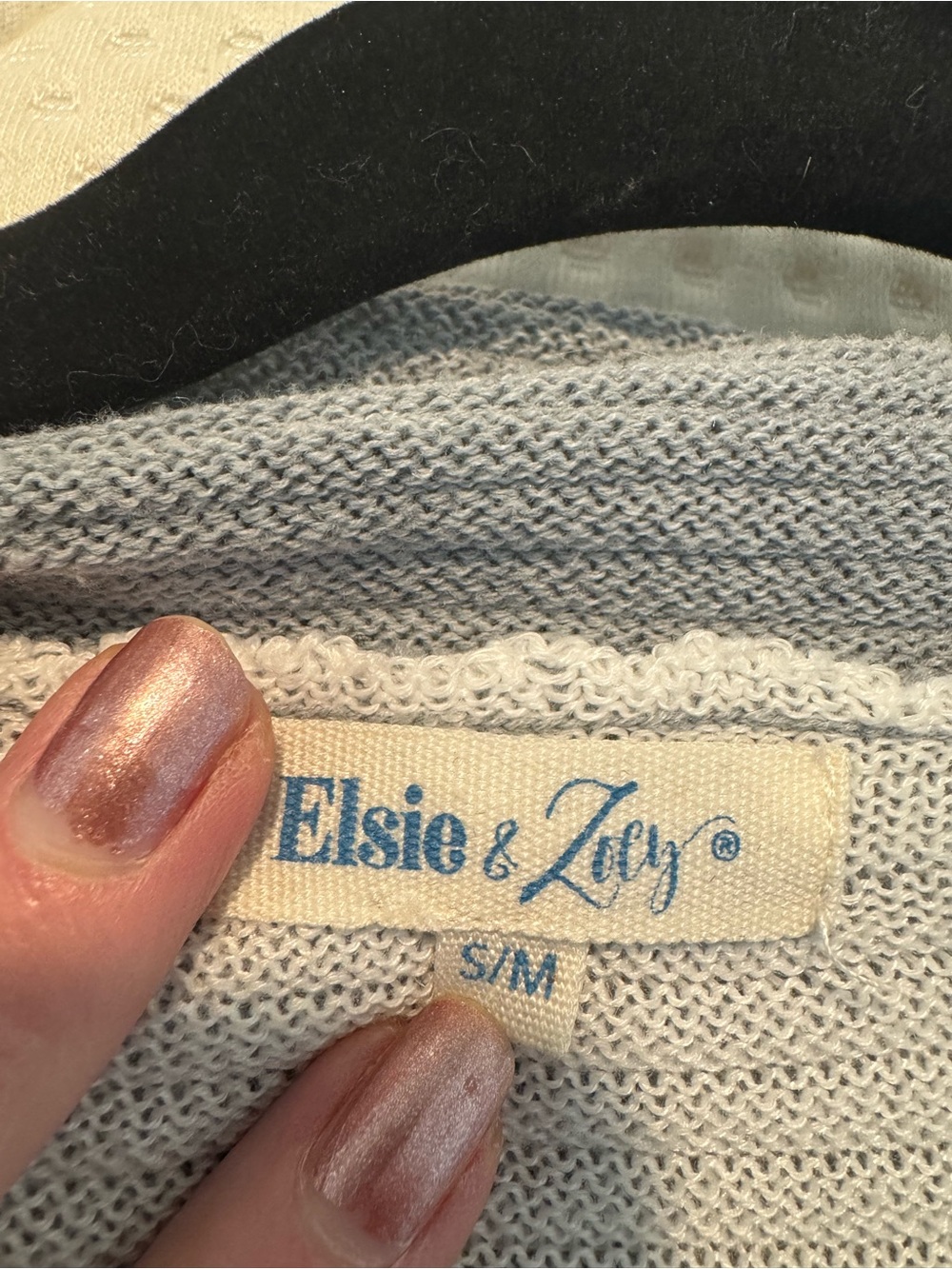 Striped Hooded Knit Sweater - Gray, White & Aqua - Picture 5 of 6